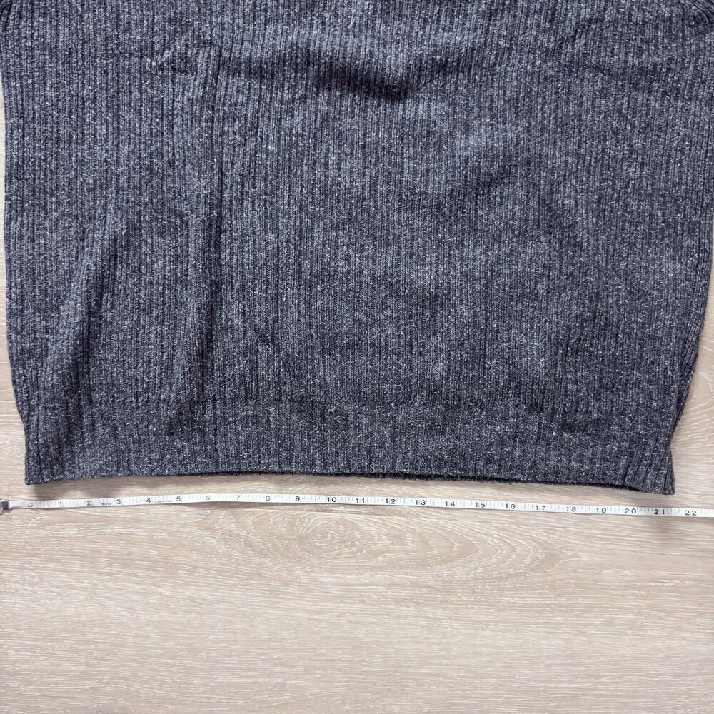VTG 90s Eddie Bauer Ribbed Sweater L Wool Cotton Charcoal Gray Heather Coastal - Picture 10 of 12